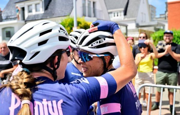 Surprise in BK for women: Kim de Baat triumphs in Middelkerke and shares a kiss with Sanne Cant | Instagram HLN