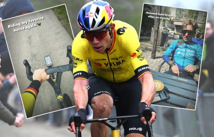 “Again on my favorite horse”: Wout van Aert trains on a racing bike for the first time and makes a coffee stop with Jan Bakelants