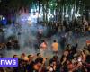 Police in Georgia use tear gas against demonstrators protesting against controversial law