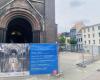 Contractor places scaffolding on the Peperbus tower, restoration work to start in June (Borgerhout)